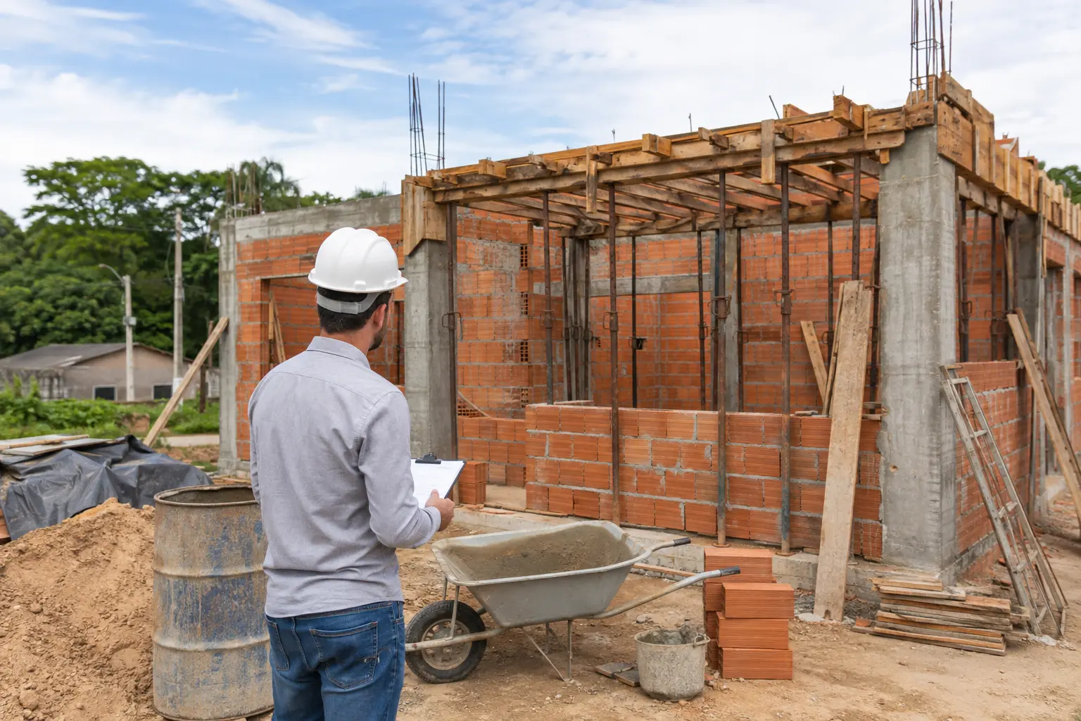 Inspeção técnica em obra residencial
